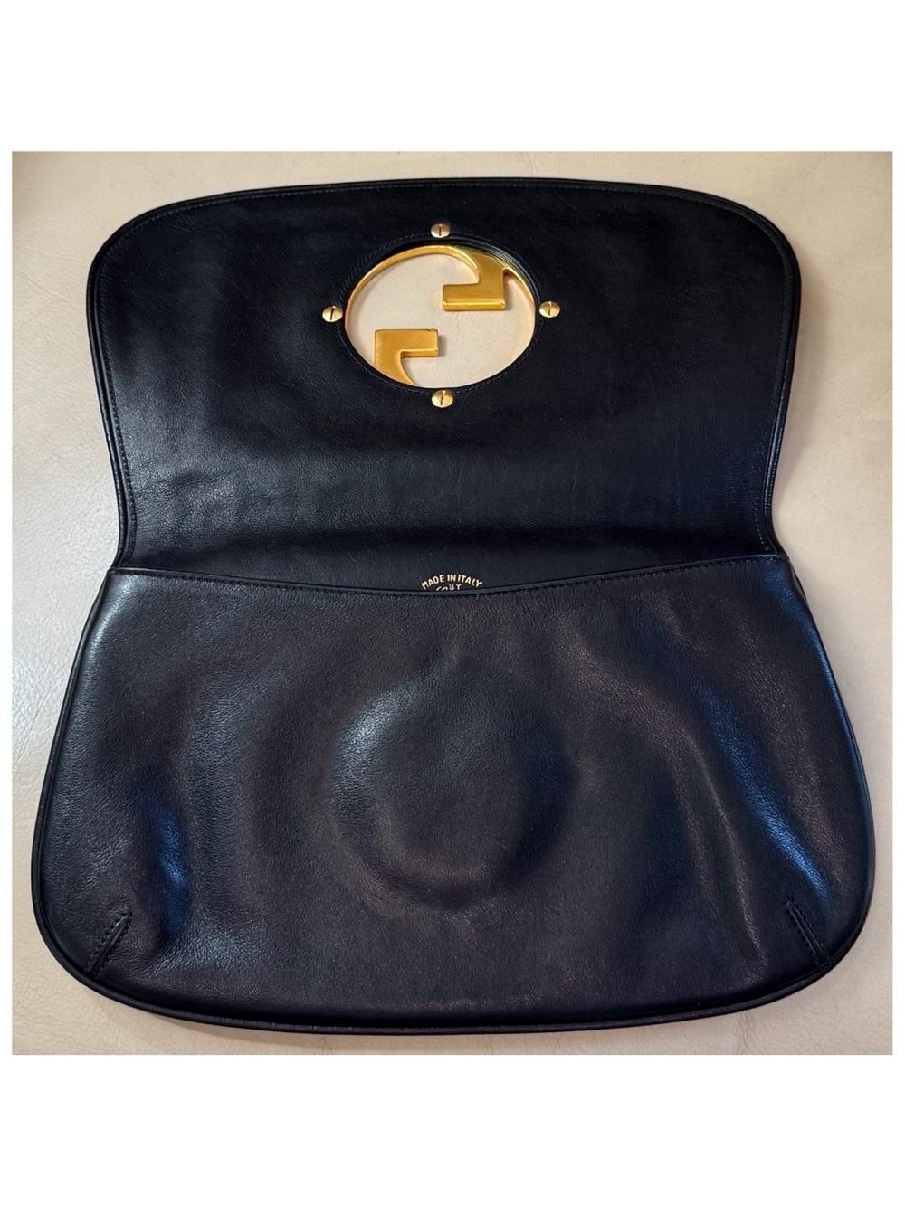 Authentic Vintage Gucci GG Blondie Black Leather Flap Clutch - Picture 3 of 8